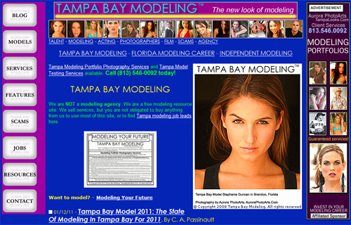 Tampa Bay Modeling as it appeared on January 13, 2011, just before an upgrade.