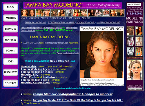Tampa Bay Modeling main screen 020411